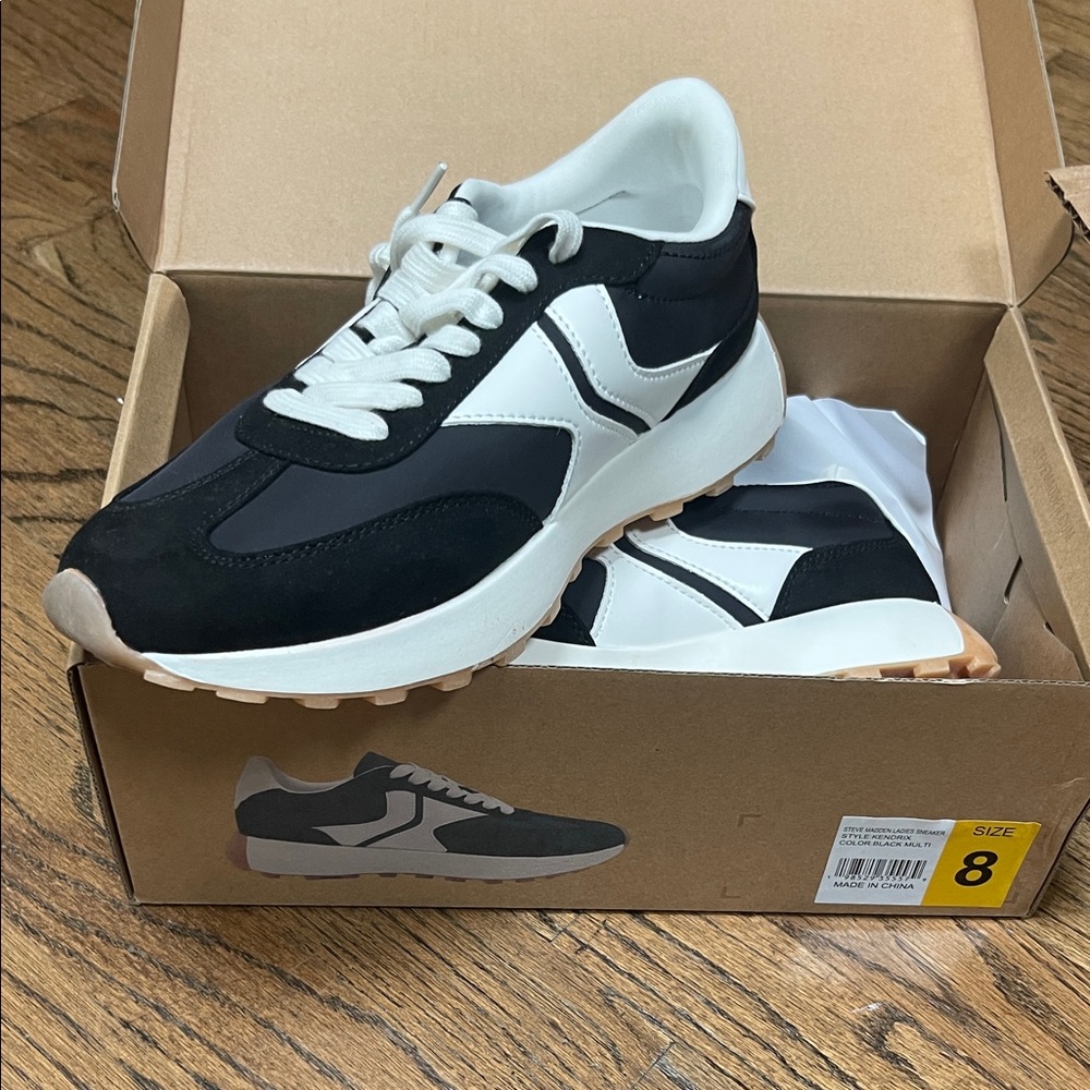 Steve Madden Black and White Sneakers